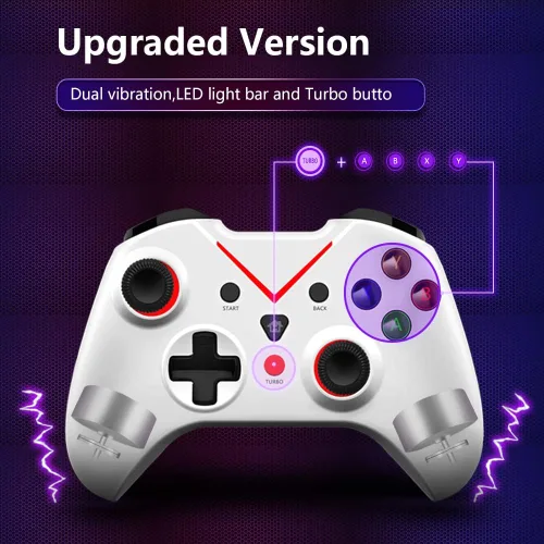 Vista 3 de Control inalámbrico para Xbox One, doble vibración incorporada de 2.4 HZ Gamepad compatible con Xbox OneOne SOne XSeries SSeries XPS3Windows 10
