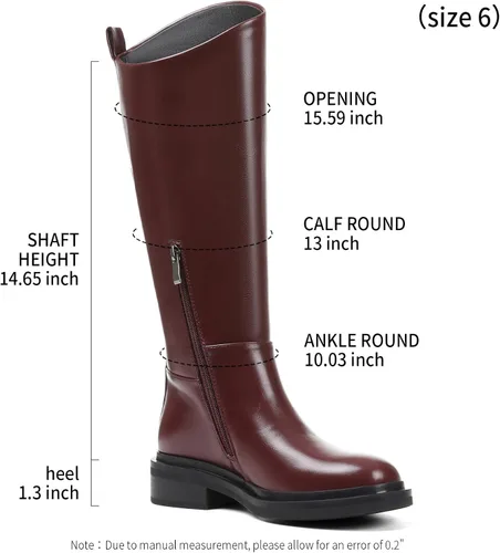 Vista 5 de Knee High Boots for Women Round Toe Flat Low Chunky Heel Boot Side Zipper Dress Long Fashion Tall Boot Fall Winter Riding Boots