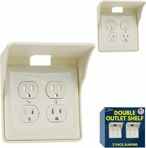Vista 10 de Power Perch - Estante de doble pared con correa de almacenamiento de cable, despeja y recupera el espacio de la encimera del baño, soporte Alexa