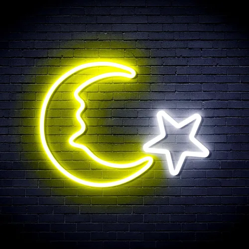 Vista 30 de ADVPRO Moon and Star Flex Silicone LED Neon Sign - Azul - st16s33-fnu0009-b