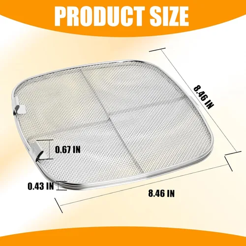 Vista 2 de Protector de salpicaduras de acero inoxidable para Ninja Foodi AG301, accesorios para freidora de aire, protector de salpicaduras de freidora