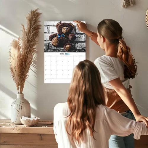 Vista 462 de Calendario de grises africanos 2025 2026 – Planificador mensual de pared de aves africanas – 12 x 18 pulgadas (abierto), calendario de pared