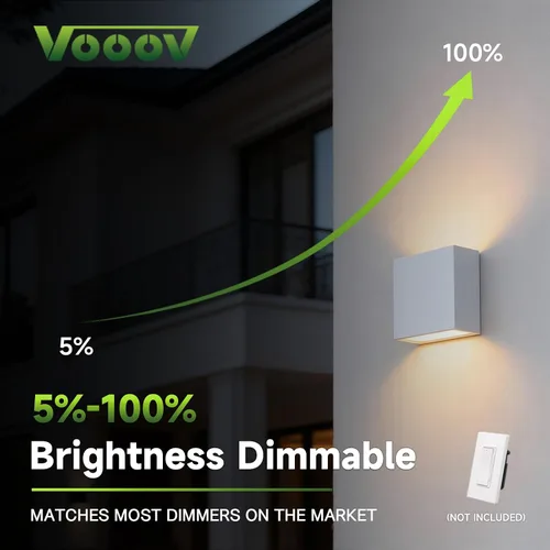 Vista 9 de Blanco arriba y abajo moderno de aluminio interior al aire libre LED