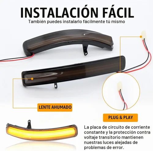 Vista 6 de [2 piezas] Luces intermitentes para retrovisor lateral para Ford Explorer 2011-2019 Reemplazo# BB5Z-13B375-A, BB5Z13B375A Ensamblaje de luces