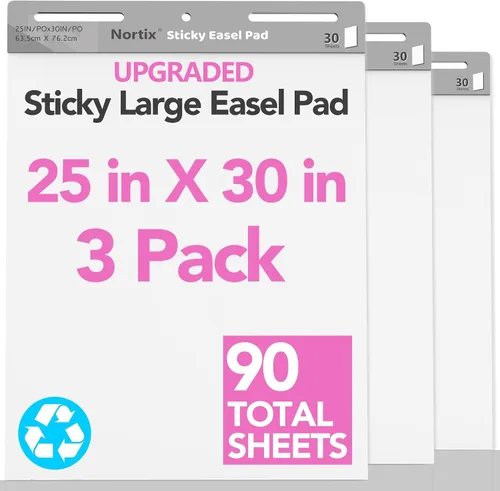 Vista 12 de Nortix Papel de carta, almohadillas adhesivas de caballete, papel de gráfico para profesores, súper adhesivo y resistente a las manchas, mini papel