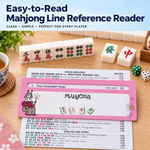 Vista 3 de Juego de cartas de Mahjong americano 2026 con mangas y buscadores