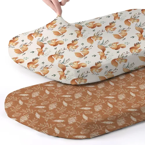 Vista 16 de Pack n Play Sheets BROLEX - Juego de 2 sábanas para cuna, juego de sábanas elásticas y portátiles para cuna, funda de colchón convertible