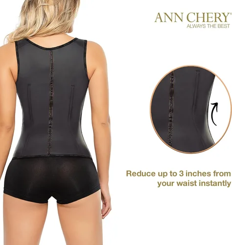 Vista 3 de Ann Chery Corsé entrenador de cintura para pérdida de peso para mujer, faja de cintura colombiana con correas, chaleco de 3 ganchos moldeador