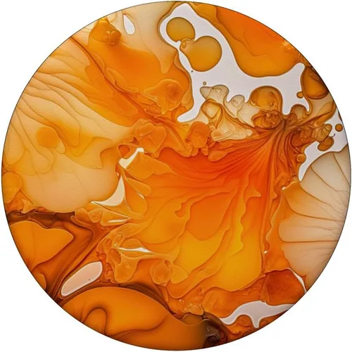 Vista 3 de Tinta Naranja Abstracto Ilustración Teléfono Popper Mármolado PopSockets Estándar PopGrip