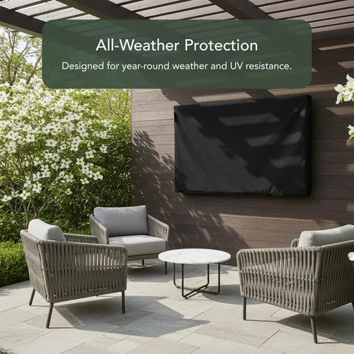 Vista 4 de Covermates Funda clásica para TV al aire libre, apta para televisores de 55 Vinilo clásico negro
