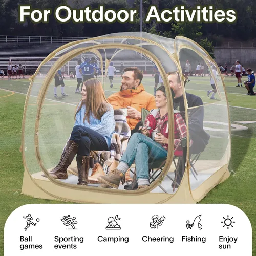 Vista 6 de EighteenTek® - Cápsula deportiva con suelo adjunto, visión clara de 360°, protección UV UPF 50+, refugio instantáneo impermeable para todo