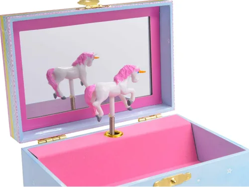 Vista 4 de Jewelkeeper Joyero musical con 3 cajones, diseño de unicornio arcoíris, The Beautiful Dreamer Tune