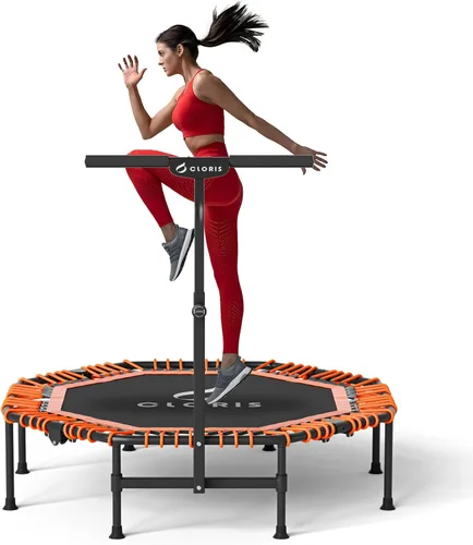 Vista 10 de CLORIS 38in/48in Folding Trampoline - Max Load 220lbs / 450lbs Trampoline Rebounder Trampoline with Adjustable Foam Handle, with safty Padded Cover