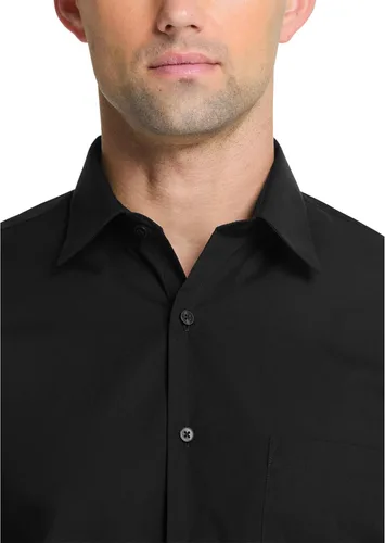 Vista 5 de Van Heusen - Camisa de vestir para hombre, de popelina ajustada lisa Negro