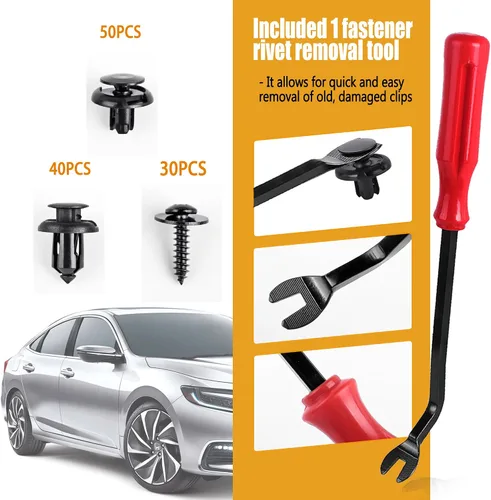 Vista 7 de Xislet 120 piezas Clips para parachoques de 10 mm 91503-SZ3-003 con tornillos para protector contra salpicaduras 90114-SE0-000 Compatibles con Honda