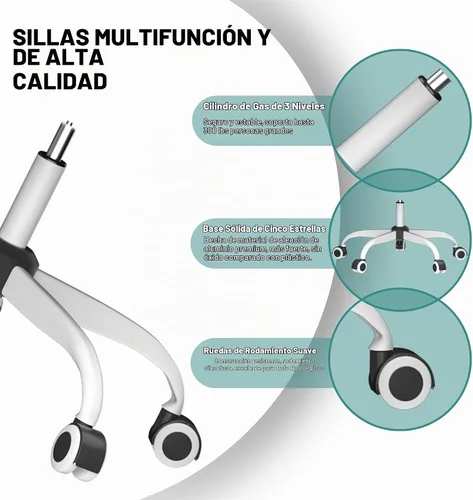 Vista 7 de Mimoglad Silla de oficina, silla de escritorio ergonómica de respaldo alto con soporte lumbar ajustable y reposacabezas, silla giratoria con Todo
