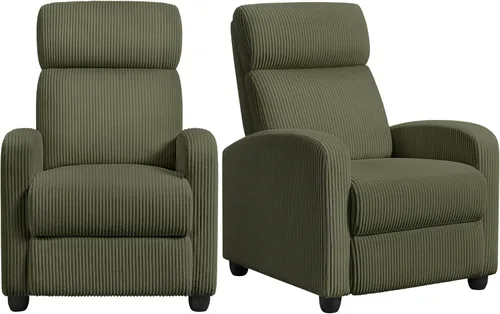 Vista 17 de Yaheetech Silla reclinable de pana con pushback de 2 asientos, silla de sala de estar con cojín de asiento grueso y respaldo, silla reclinable