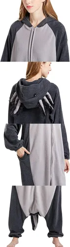 Vista 7 de DarkCom Unisex Adult Cosplay Animal Onesie Halloween Costume Christmas One Piece Pajamas Sleepwear for Women Men