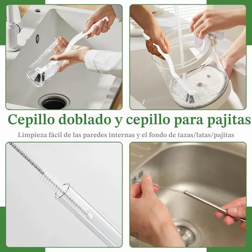 Vista 2 de 15 piezas de cepillo de limpieza para grietas, herramientas de cepillo de cerdas duras, cepillo multifuncional para lechada para el hogar, baño