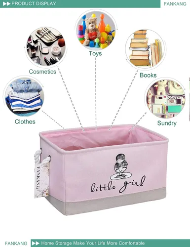 Vista 3 de Cesta rectangular de tela con estampado de dinosaurios para almacenamiento de guardería, cesta de almacenamiento, bolsa de libros, cestas de regalo