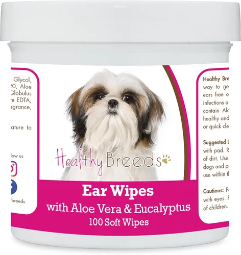 Vista 76 de Healthy Breeds Affenpinscher Toallitas de limpieza de oídos con aloe y eucalipto para perros, 100