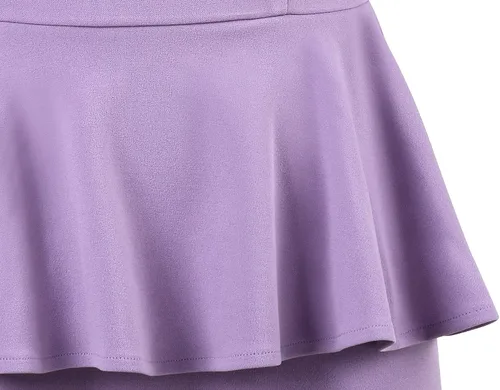 Vista 4 de MUXXN Vestidos de tubo para mujer, estilo vintage, de los años 50, con manga 34, péplum, para negocios, formal, para el trabajo
