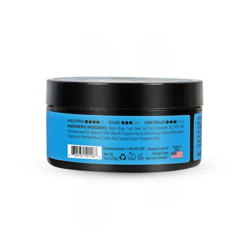 Vista 9 de Don Juan Hybrido Pomade A base de agua Fijación fuerte Alto brillo Extractos de plantas naturales y minerales oceánicos Aroma de brisa