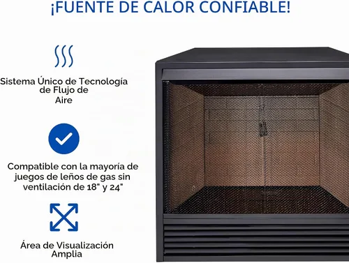 Vista 4 de ProCom Inserto universal de cámara de combustión sin ventilación de 32 pulgadas - Diseño de espacio cero - Modelo # PC32VFC