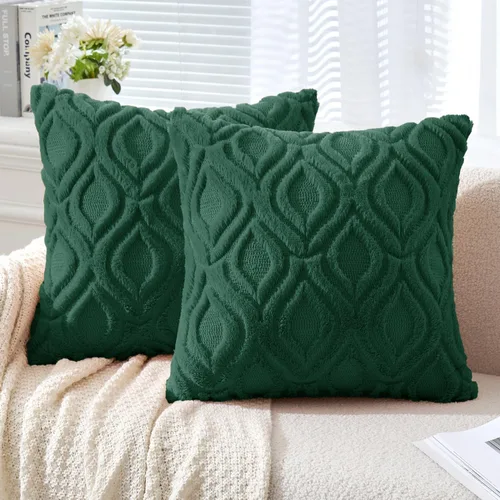 Vista 49 de MIULEE - Juego de 2 fundas de almohada de lana sintética suave y afelpada, fundas decorativas de estilo bohemio para sofá, sala de estar, cama, 16 x