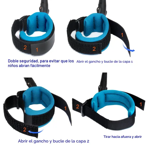 Vista 6 de Blisstime - Eslabón de seguridad para muñeca para niños, bebés y niños (azul, 4.9 pies), 1.5M