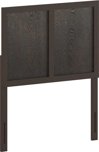 Vista 4 de Flash Furniture Oliver Cabecera de madera tamaño individual, cabecera de dos paneles en color marrón oscuro