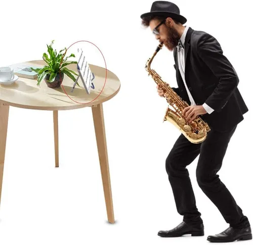 Vista 3 de Soporte para libros de puntuación musical, portátil, plegable, de 60 ángulos, ajustable, para lectura de libros, cocina, soporte para documentos