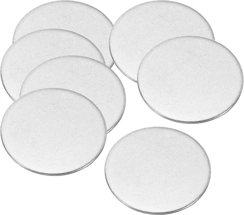 Vista 10 de PATIKIL Disco de acero redondo de metal estampado en blanco Etiquetas de disco de círculo redondo Placa de disco Círculo Metal Strike Plate DIY