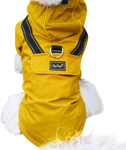 Vista 11 de JoyDaog Impermeable prémium para perro con capucha para perros extra pequeños, chaqueta impermeable para deportes al aire libre, impermeable