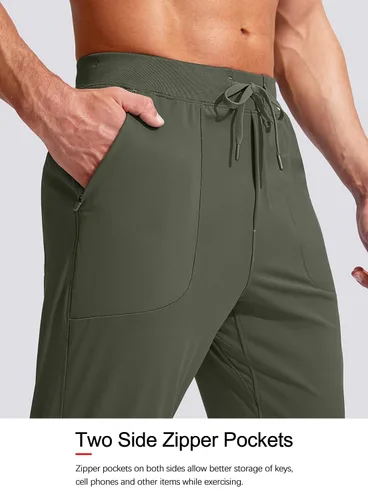 Vista 4 de Viodia Men's Joggers with Zipper Pockets Athletic Running Track Sweatpants for Men Workout Traning Gym Pants