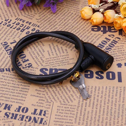 Vista 4 de 8x640MM Ciclismo Cable antirrobo bicicleta Scooter Bloqueo de seguridad con 2 llaves