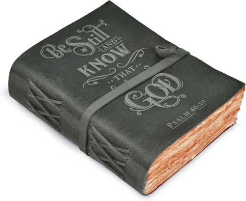 Vista 9 de LEATHER VILLAGE Diario de cuero vintage con Salmo 46:10, versículo de la Biblia en relieve, diario de oración cristiana para mujeres y hombres, 200