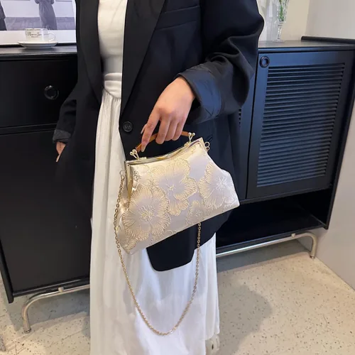 Vista 5 de Bolsos de mano florales para mujer, monederos de noche de flores de diseñador y embragues para formalbodanoviainvitadafiestabaile de graduación