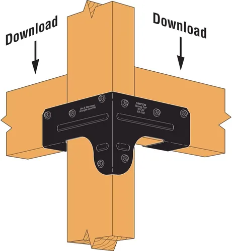 Vista 8 de Simpson Strong-Tie APRTC2 Outdoor Accents ZMAX, conector de esquina rígido negro para 2 vigas, postes de 2 x 4 (paquete de 8)