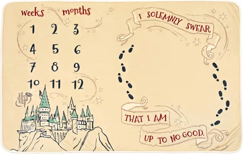 Vista 7 de Harry Potter Body para bebé y manta mensual de 4 piezas para recién nacido