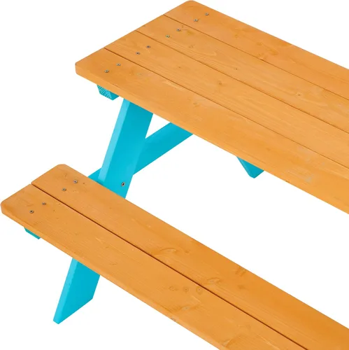 Vista 7 de Teamson Kids - Juego de mesa y bancas de picnic de madera para niños para exteriores - Madera/gasolina