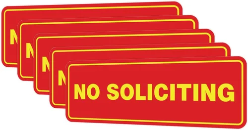 Vista 17 de Estándar No Soliciting Door/Wall Sign - Negro - Pequeño