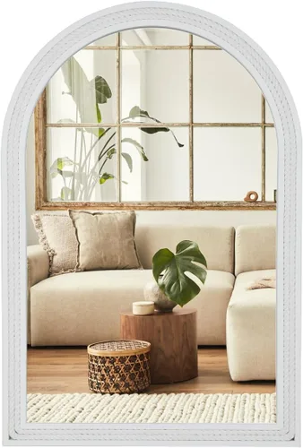 Vista 10 de Espejo decorativo pequeño de 11.4 pulgadas, espejo colgante redondo para pared, espejo de cuerda náutica para baño, oficina, sala de estar, todas