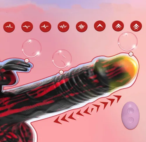 Vista 2 de Realistic Thrusting Vibrator Sex Toy with Remote Control VU79979