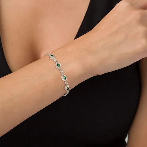 Vista 4 de EVER FAITH Juego de joyas nupciales para mujer, impresionante diseño de lágrima con circonita cúbica y piedra natal, collar y aretes, regalo