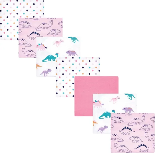 Vista 46 de Luvable Friends Mantas de franela para recepción Little Treasure, 7 piezas Exploración de Dino