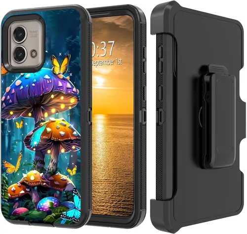 Vista 21 de Funda para Moto G Stylus 5G 2023 con funda de clip para cinturón y soporte, resistente de doble capa, resistente a prueba de golpes, para Motorola
