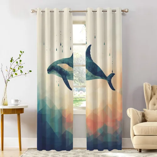 Vista 172 de Shrahala Beige and Orange Abstract Art Brushstrokes Blackout Curtain Tiers, Abstract Oil Paint Kitchen Valance Light Blocking Tier Drapes with Rod