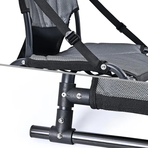 Vista 3 de Asientos de kayak con respaldo, asiento de kayak plegable de aleación de aluminio, material de malla textil transpirable, asiento ajustable