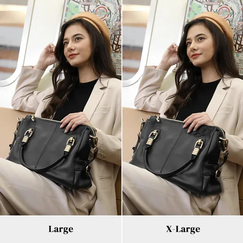 Vista 2 de Kattee Cartera bandolera estilo urbano de cuero para mujer